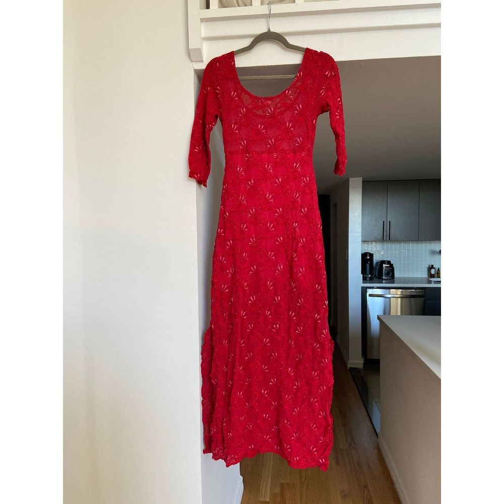 Long red dress